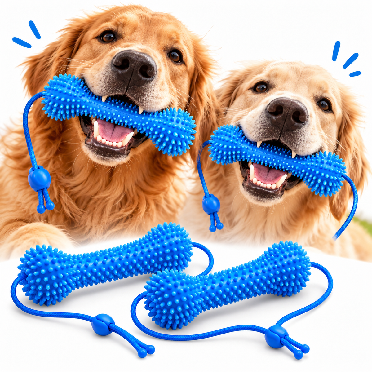 Dog Dental Chew Toy with Adjustable Strap